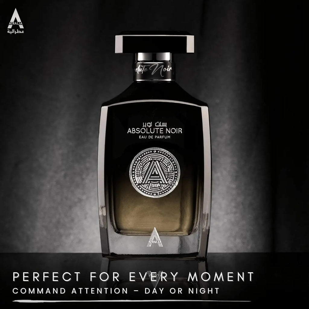 Atralia Absolute Noir Eau De Parfum Spray for Men – Intense Citrus Woody & Spicy Scent, Bergamot, Lemon, Grapefruit, Pink Pepper & Amber, Long-Lasting Fragrance, Perfect Gift, 100 ml / 3.4 Fl oz