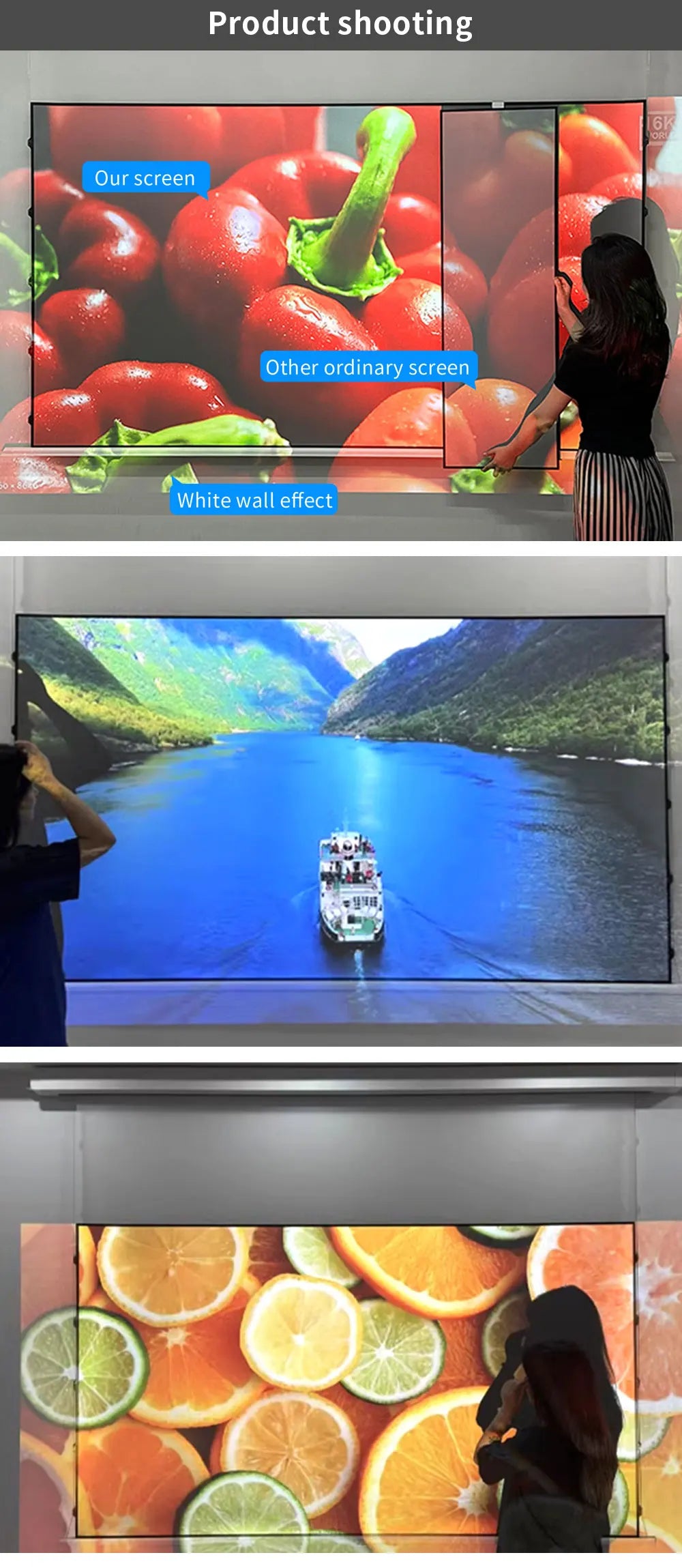Floating Screen Electric Projection Screen ALR Photonic Screen Home 100 inch Hidden Automatic Lifting 4K Ultra High Definition