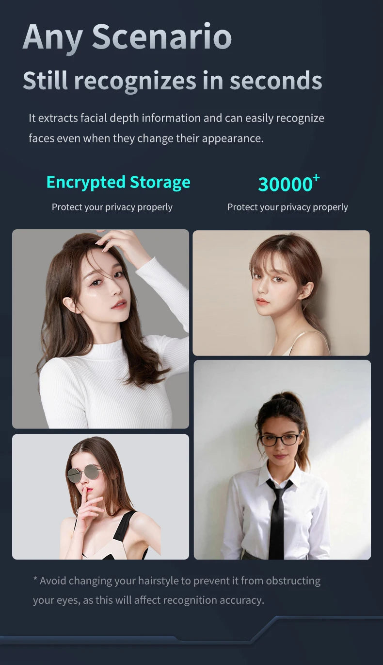 Wishome 3D Face Recognition Original Smart Door Lock with Keyless Fingerprint Password