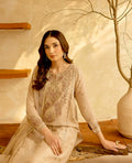 Women Vintage Designer Beige Embroidered Kurta Pant Dupatta Set Premium Festive Ethnic Wear All Seasons