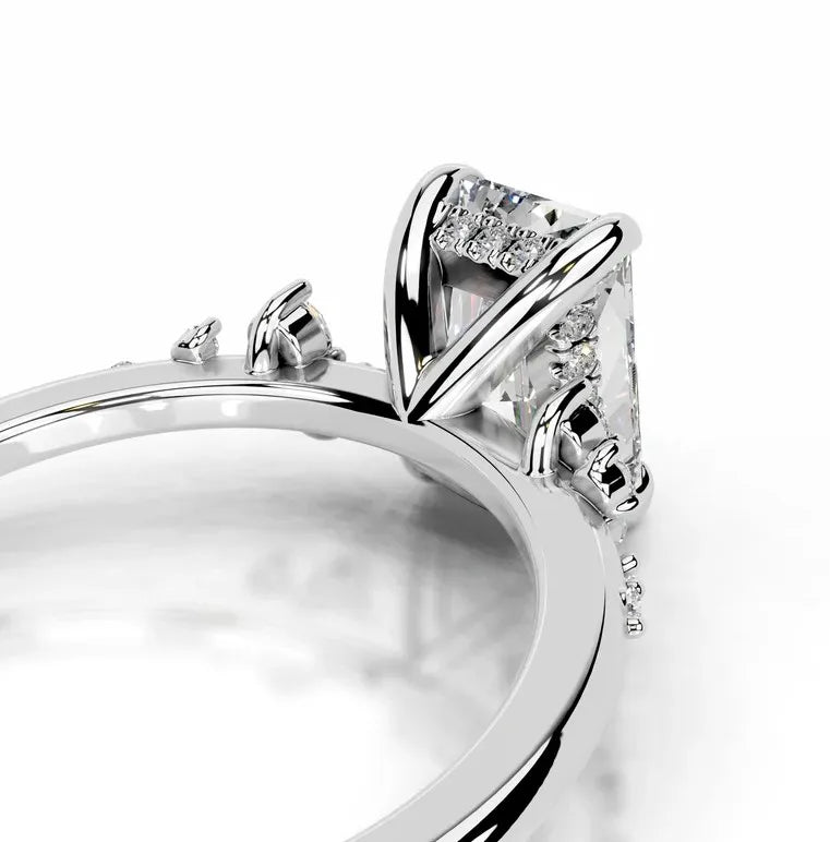 2.50 Carat Radiant Cut Lab Diamond Solitaire Accent Engagement Ring 14K Gold VS1 Clarity E Color For Women luxury diamond rings