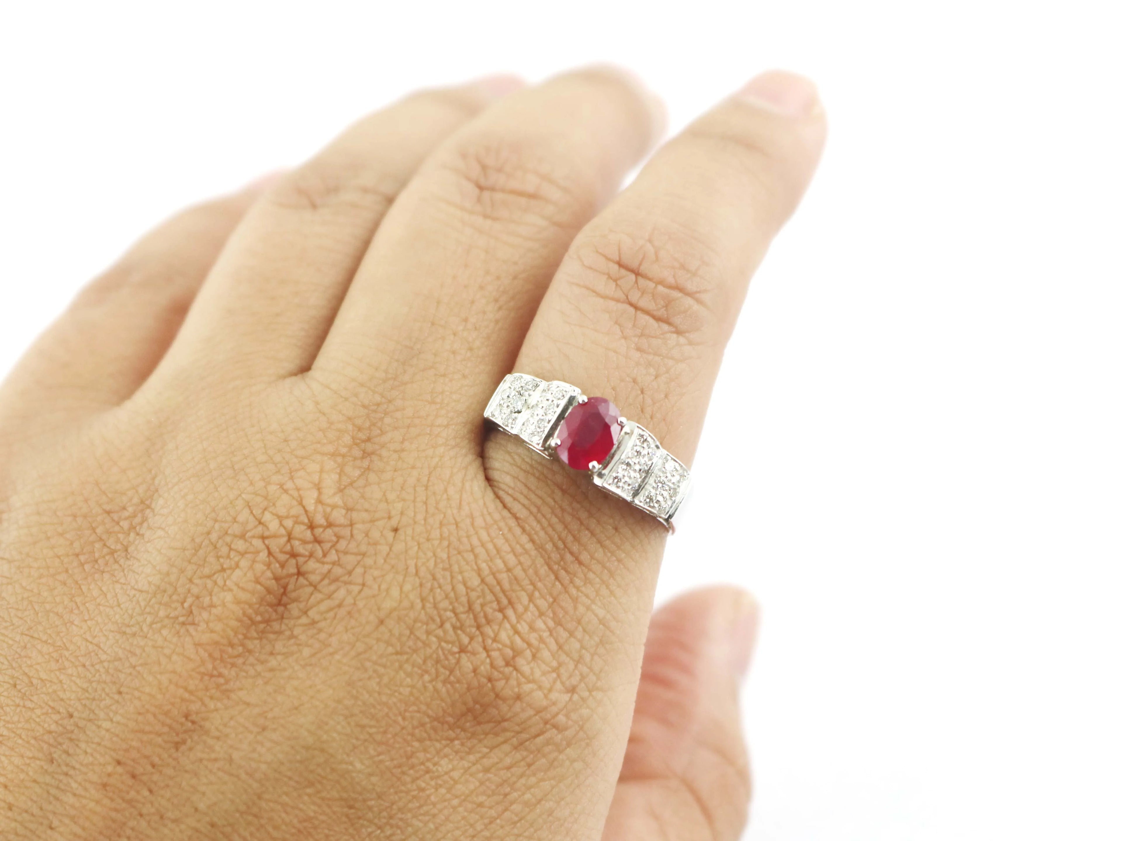 Oval Ruby Quartz Ring 925 Sterling Silver, Handmade Engagement Wedding Women Ring