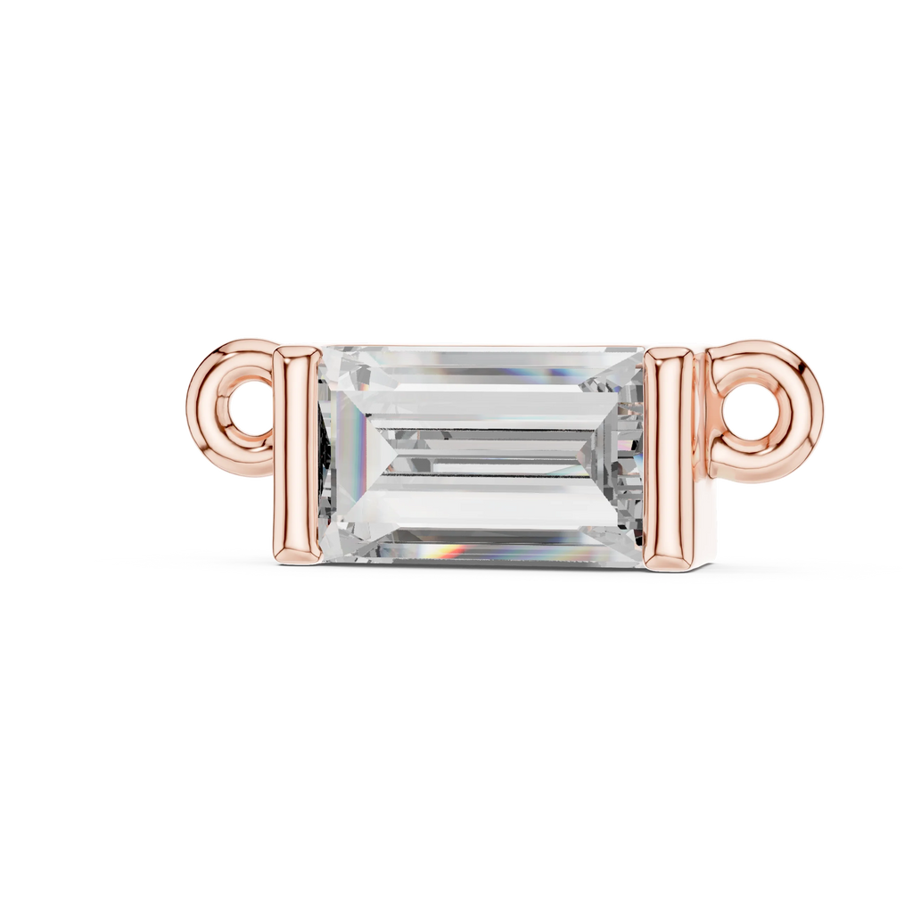 Harmonic Jewels 10K Solid Gold Tapered Baguette Cut 0.30ct Lab Grown Diamond Gold Plated Cute Pendant Custom Jewelry for Women