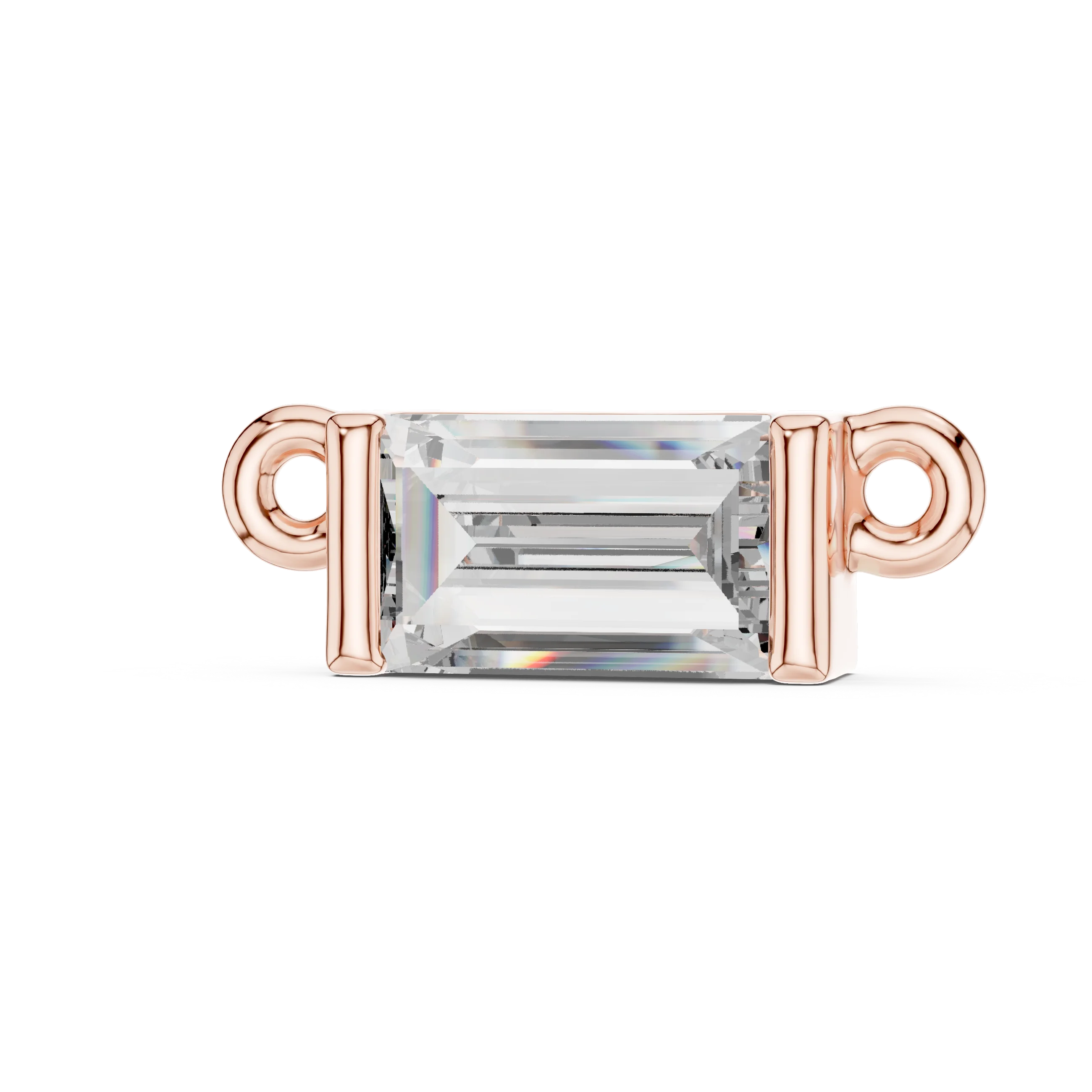 Harmonic Jewels 10K Solid Gold Tapered Baguette Cut 0.30ct Lab Grown Diamond Gold Plated Cute Pendant Custom Jewelry for Women