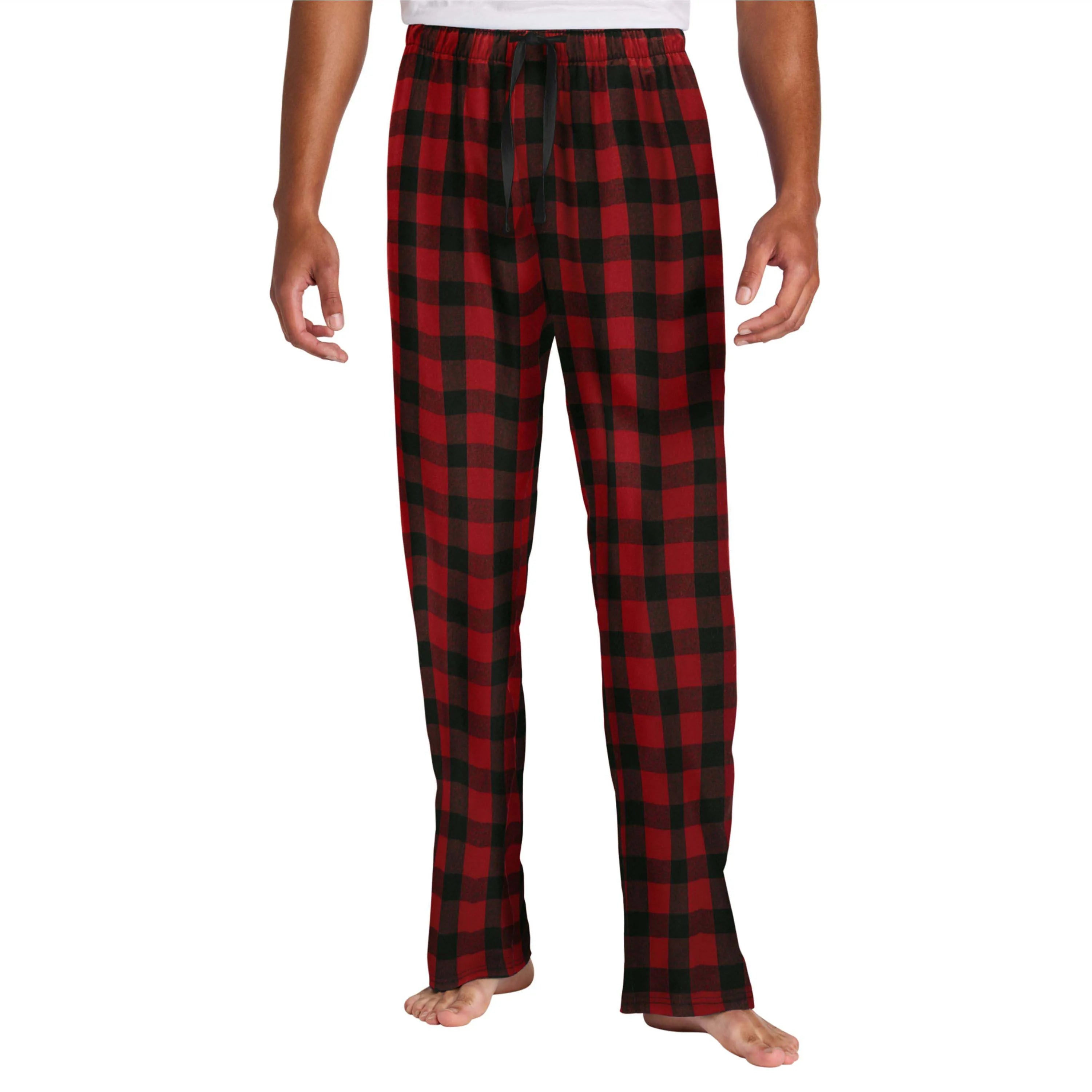 Men's Casual Canvas Red Pants Pockets-Soft 100% Cotton Breathable Windproof Eco-Friendly Sleepwear Daily Lounging Comfortable