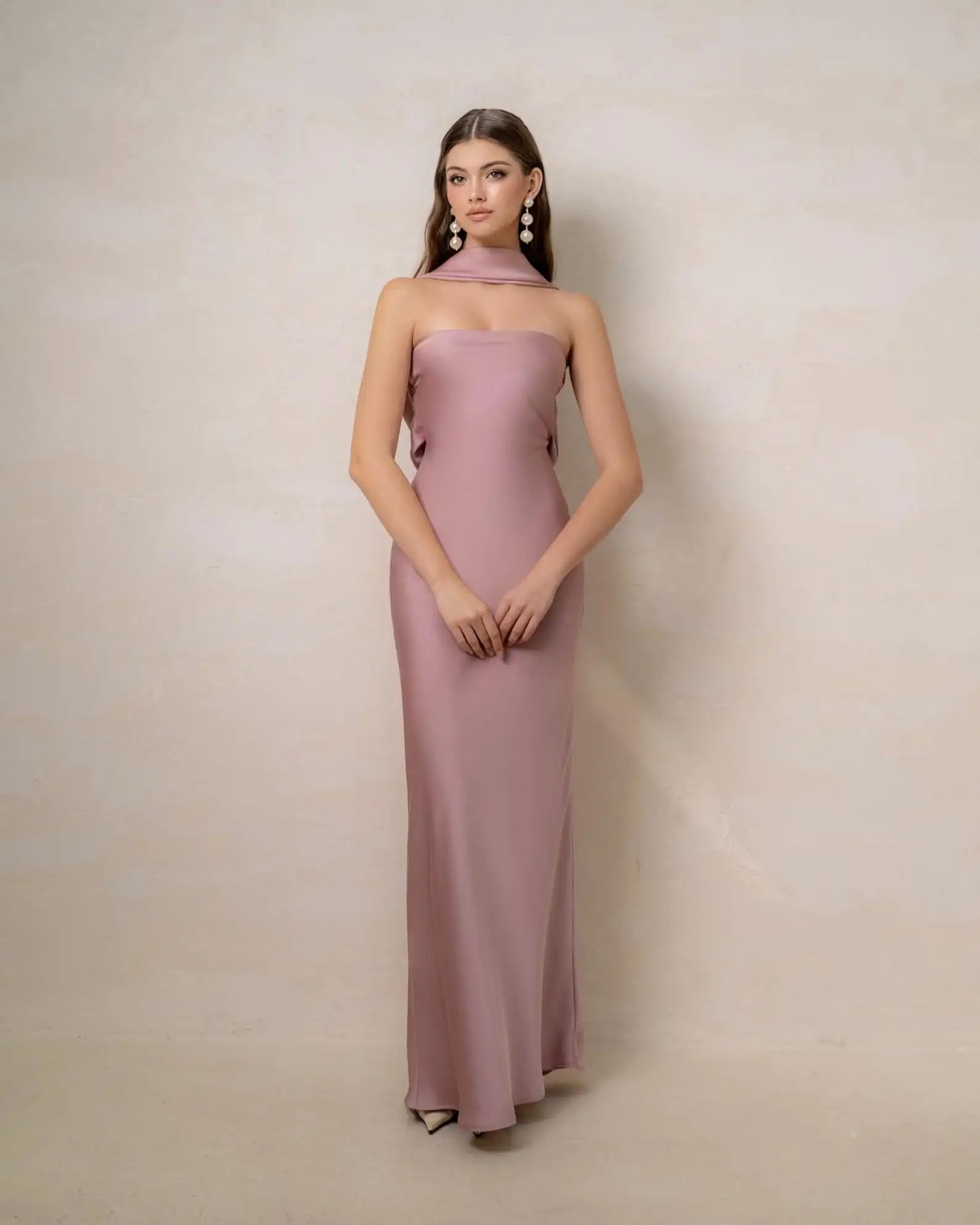 Elegant Women's Sleeveless Silk Maxi Dress Wedding Maxi Dress Engagement long gown Plain Dyed Available Big Size