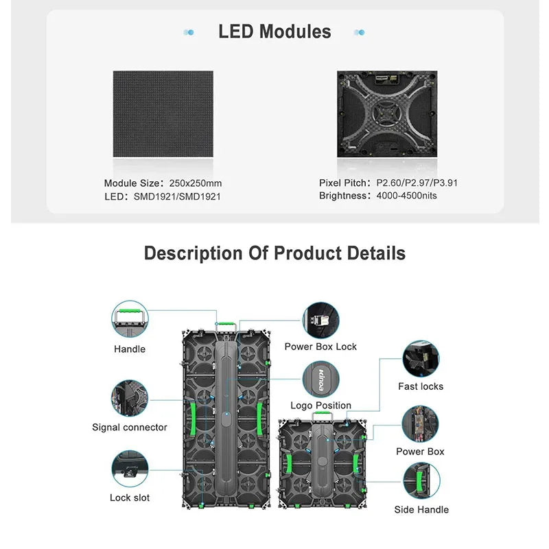 Outdoor P3.91 LED Display Screen Waterproof Video Wall for Advertising Billboard