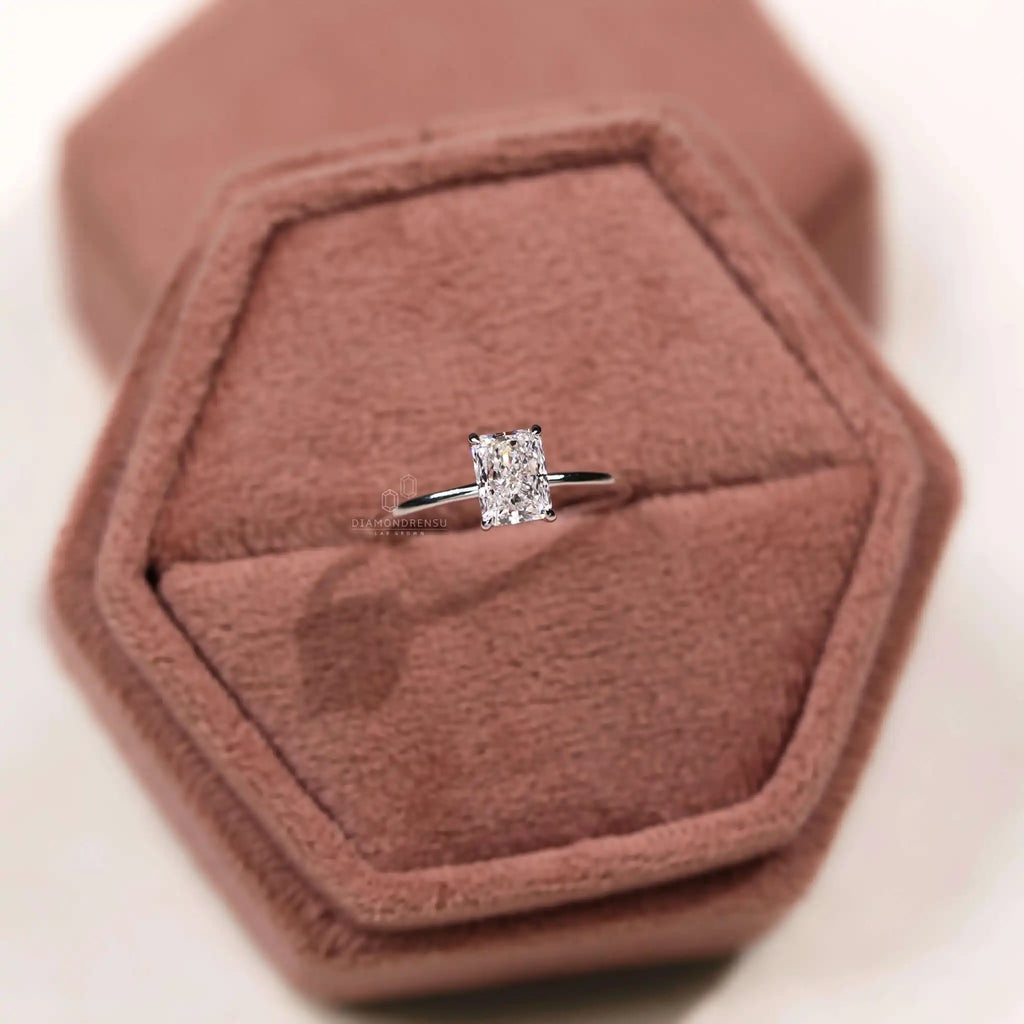Jewelry Lab Grown Diamond Radiant Cut Solitaire Engagement Ring Solitaire Engagement Rings Solitaire Wedding Rings for Women