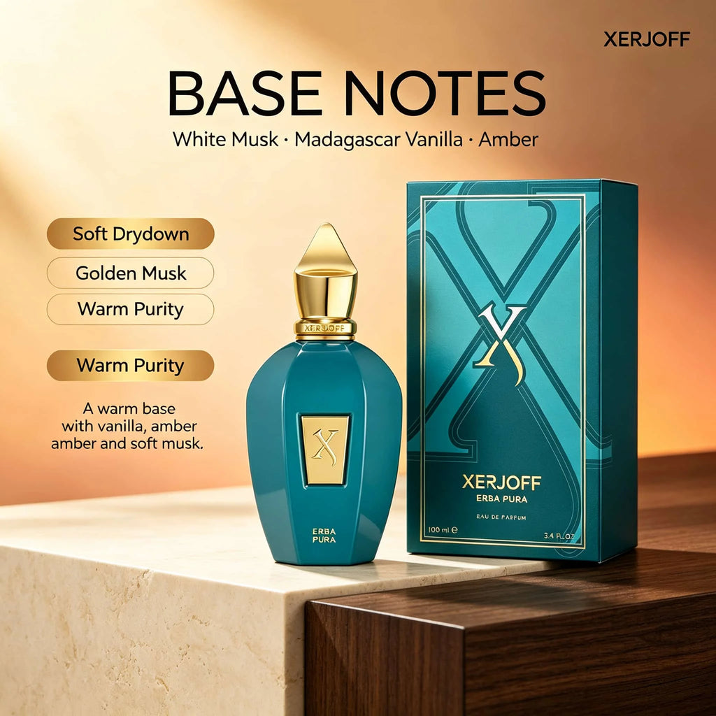 Xerjoff Erba Pura Eau De Parfum 3.4 oz 100ml, Fresh Fruity Citrus Notes with Long-Lasting Fragrance for 8-10 Hours, Juicy Fruit Basket with Vibrant Energy | Daily Commuting/Spring/Summer Daily/Vacation Travel