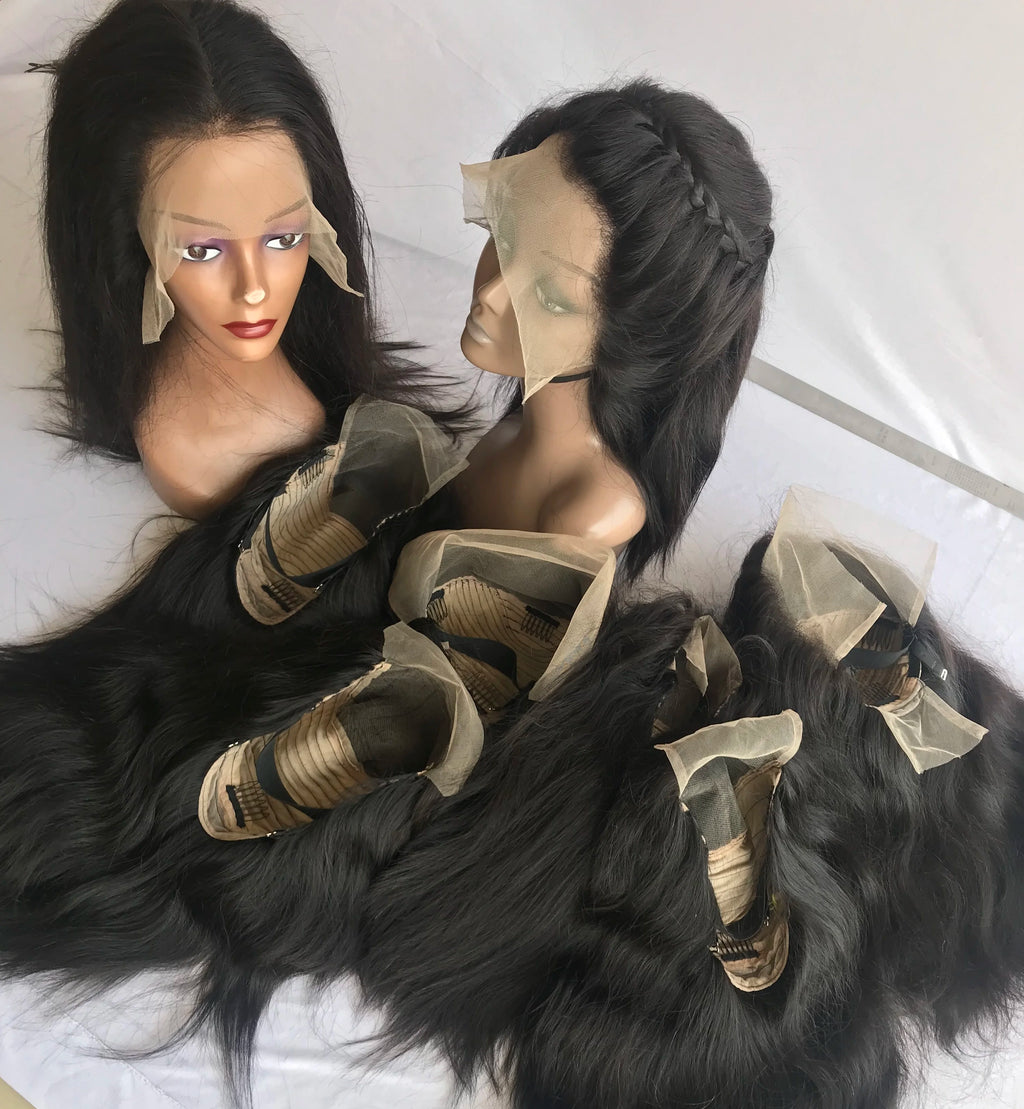 Top Quality Soft Silky Straight Frontals and HD Lace Closure All Size Single Donor 100 % Unprocessed Remy Virgin Human Hair Wigs