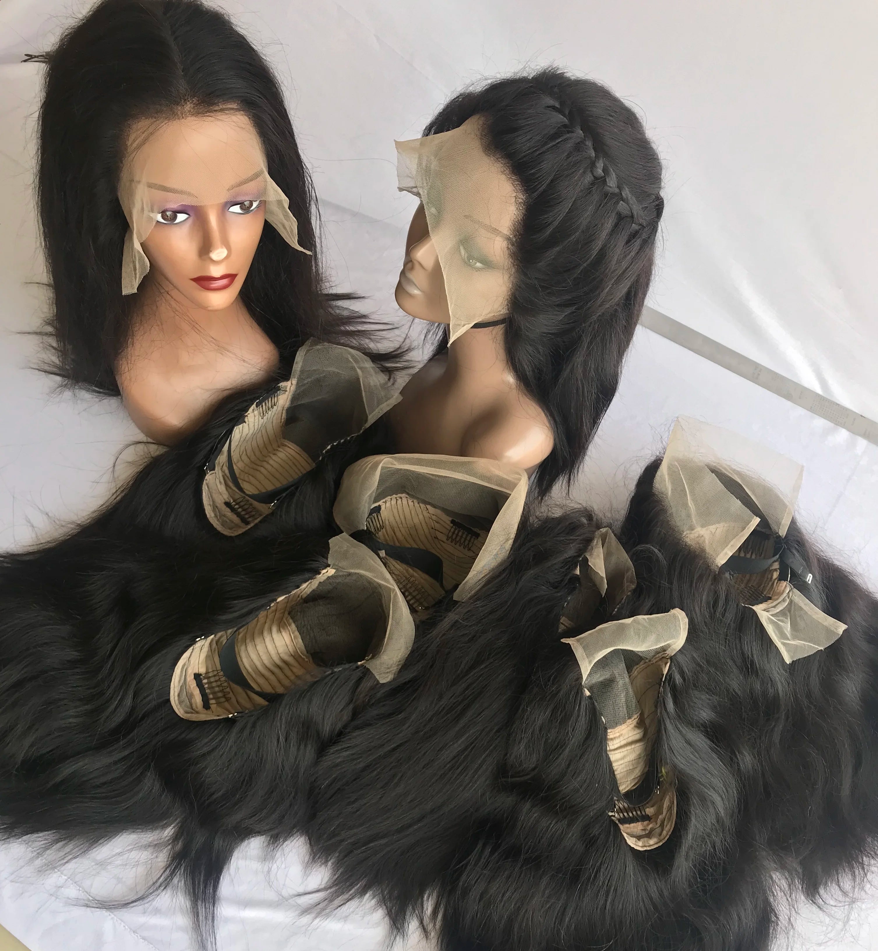 Top Quality Soft Silky Straight Frontals and HD Lace Closure All Size Single Donor 100 % Unprocessed Remy Virgin Human Hair Wigs