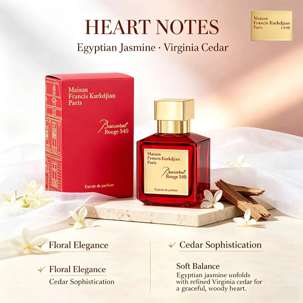 Maison Francis Kurkdjian 540 Neutral Fragrance 2.37 oz (70 ml) - a Sweet and Warm Blend of Amber and Jasmine, with a Fragrance That Lasts 6-12 Hours. Daily Attendance, Birthdays, Parties, Holidays, Gift Selection