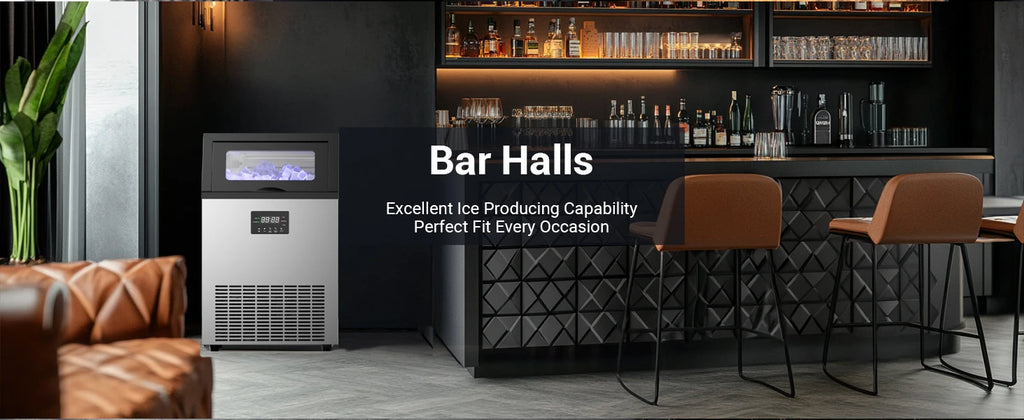 ETL Certified Commercial Ice Maker Machine 160LBS/24H, 45LBS Capacity Freestanding & Under Counter Ice Maker, Clear Ice Cubes