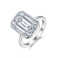 10CTW Moissanite Ring 925 Sterling Silver Emerald Cut Budget Friendly Statement Style Jewelry for Women
