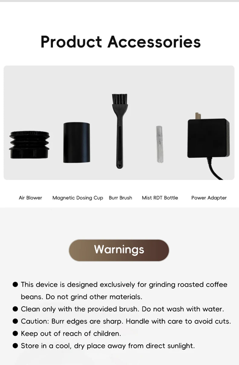 STARSEEKER E55Pro Electric Coffee Grinder 55MM Espresso Cone burr Stepless Fineness Adjustment Cold Brew Bean Grinder Black