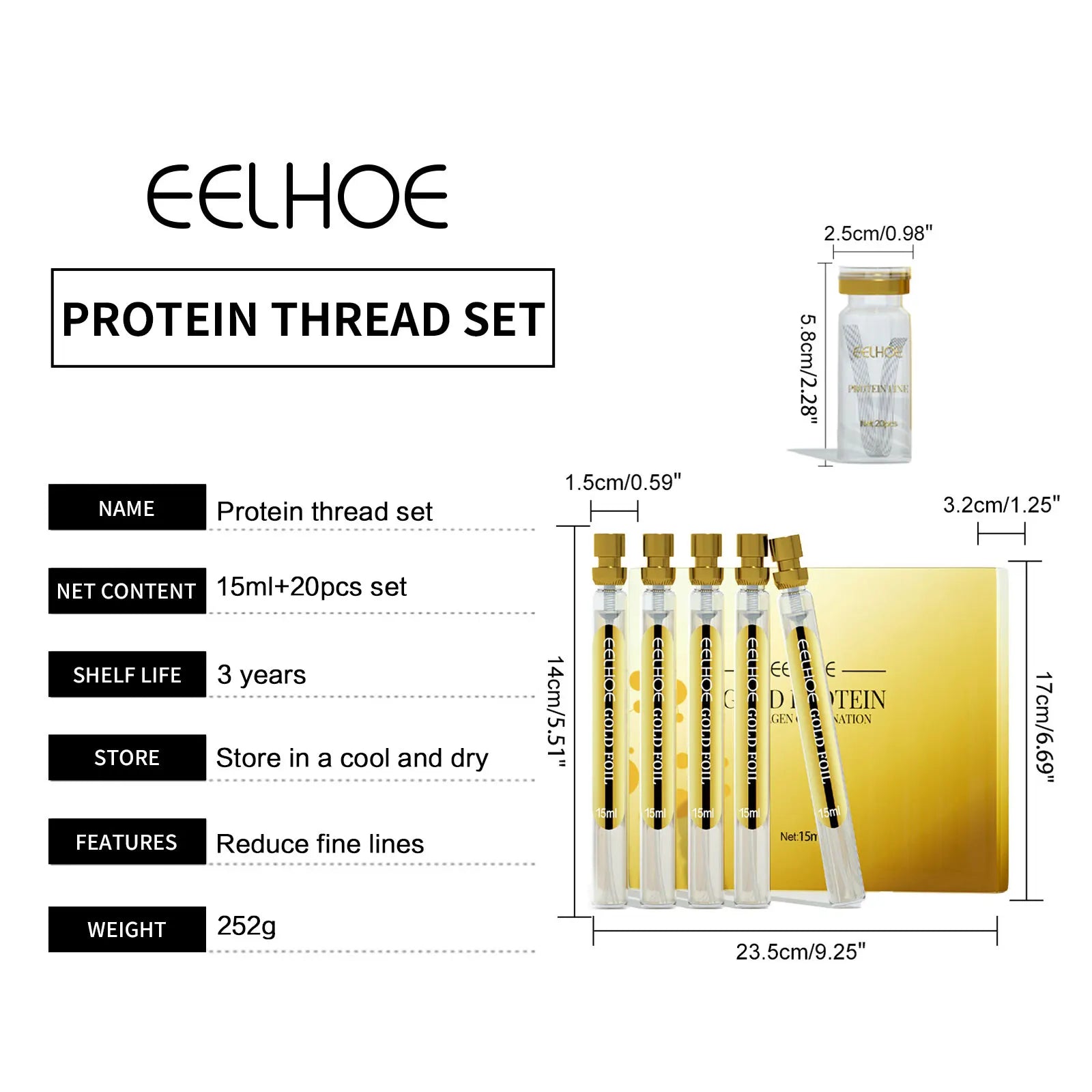 EELHOE Protein Threads Face Lift Skin Tightening Rejuvenate the Face Nourishing Deep Repair Skin Firming Protein Line Collagen