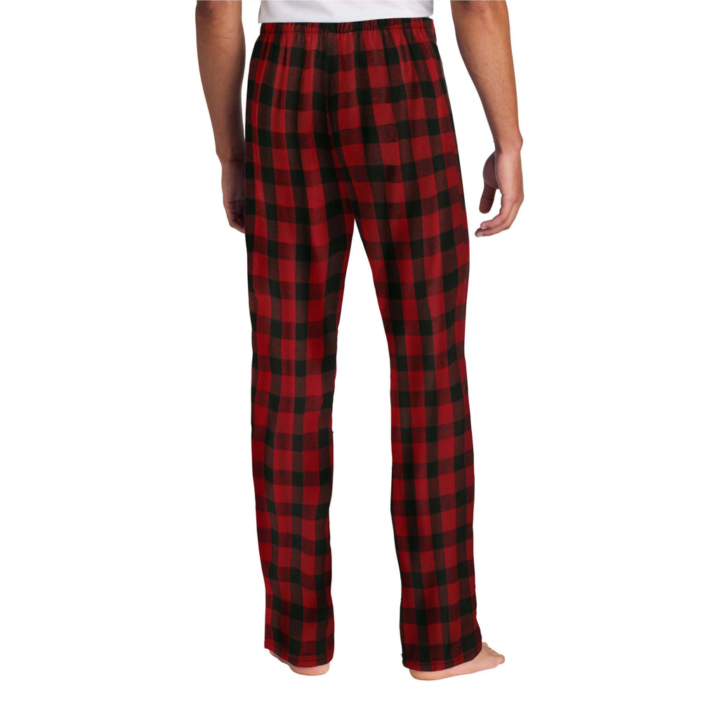 Men's Casual Canvas Red Pants Pockets-Soft 100% Cotton Breathable Windproof Eco-Friendly Sleepwear Daily Lounging Comfortable