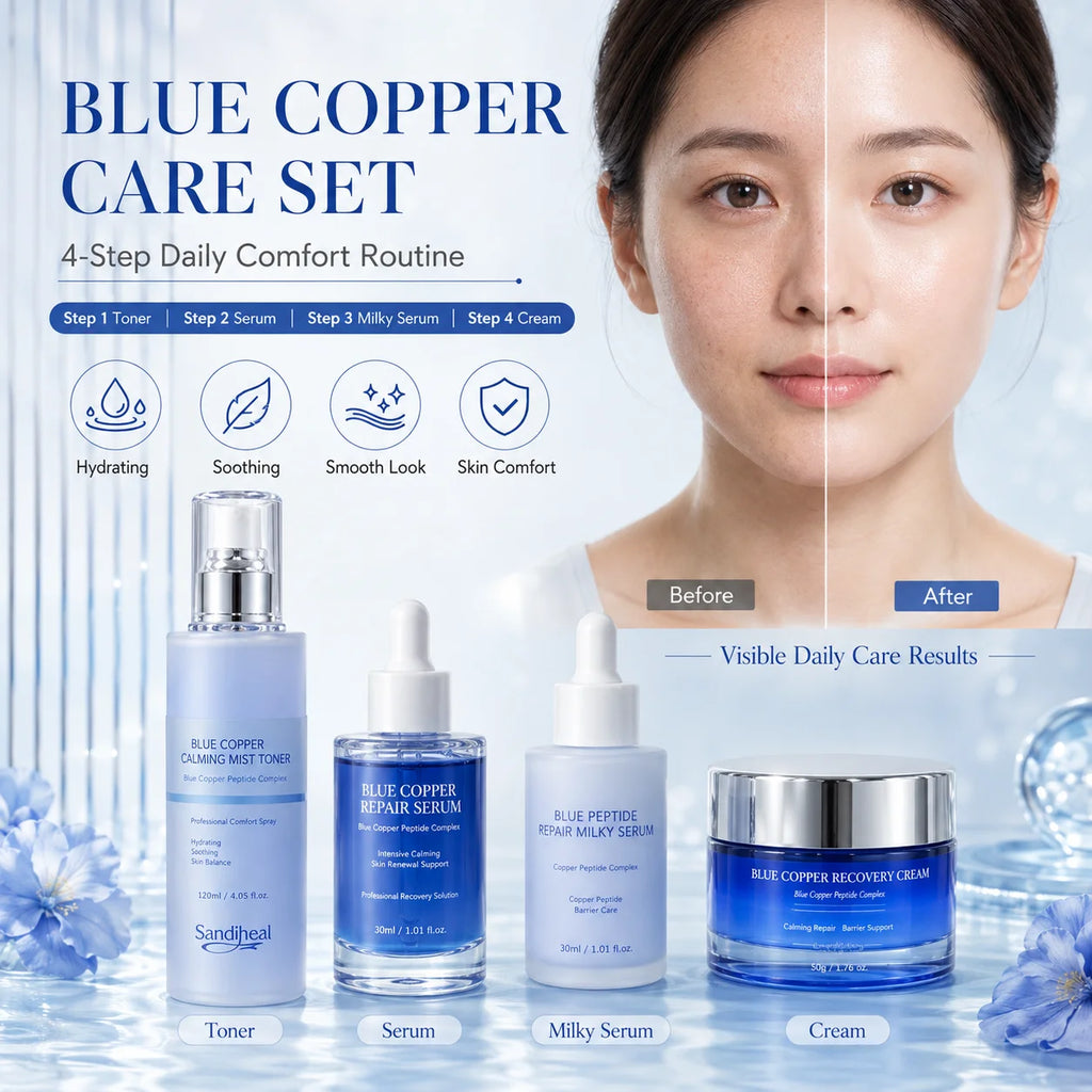 Blue Copper Facial Serum Hydrating Moisturizing Skin Care Moisturizing Smooth and Refreshed Skin