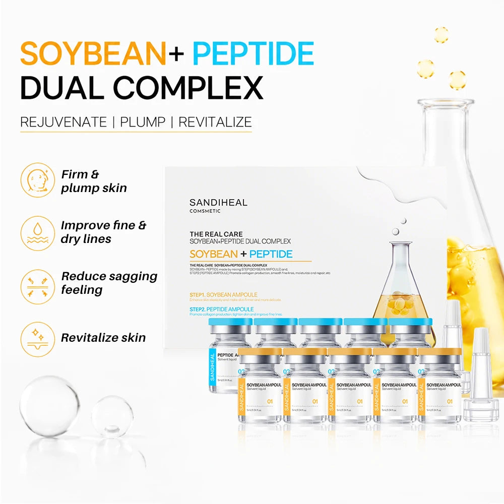SANENDI Blue Copper Peptide Hyaluronic Acid Serum CICA B5 Face Care HA Korean Skin Care Solution 10Vials Beauty Salon Products