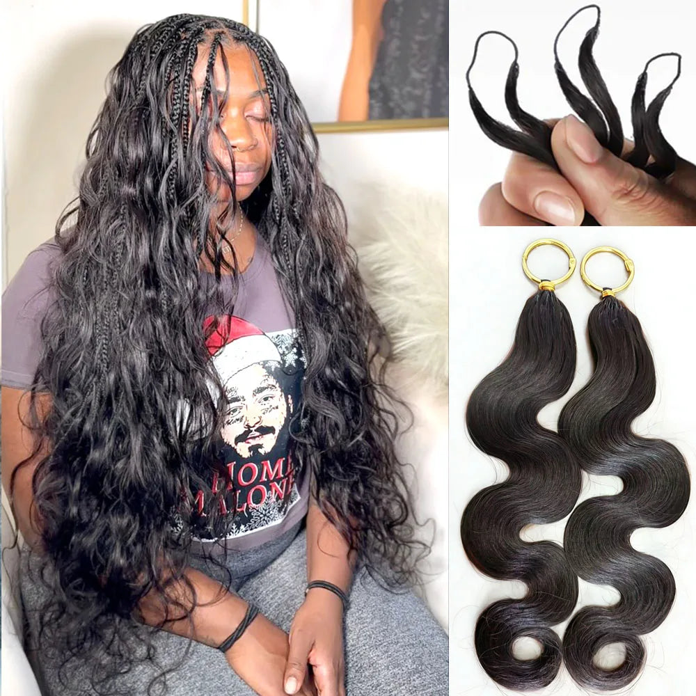 Miracle Knots Crochet Human Hair For Braiding Boho Braids 100% Raw human hair Extensions Body Wave Feathered Human Crochet Hair