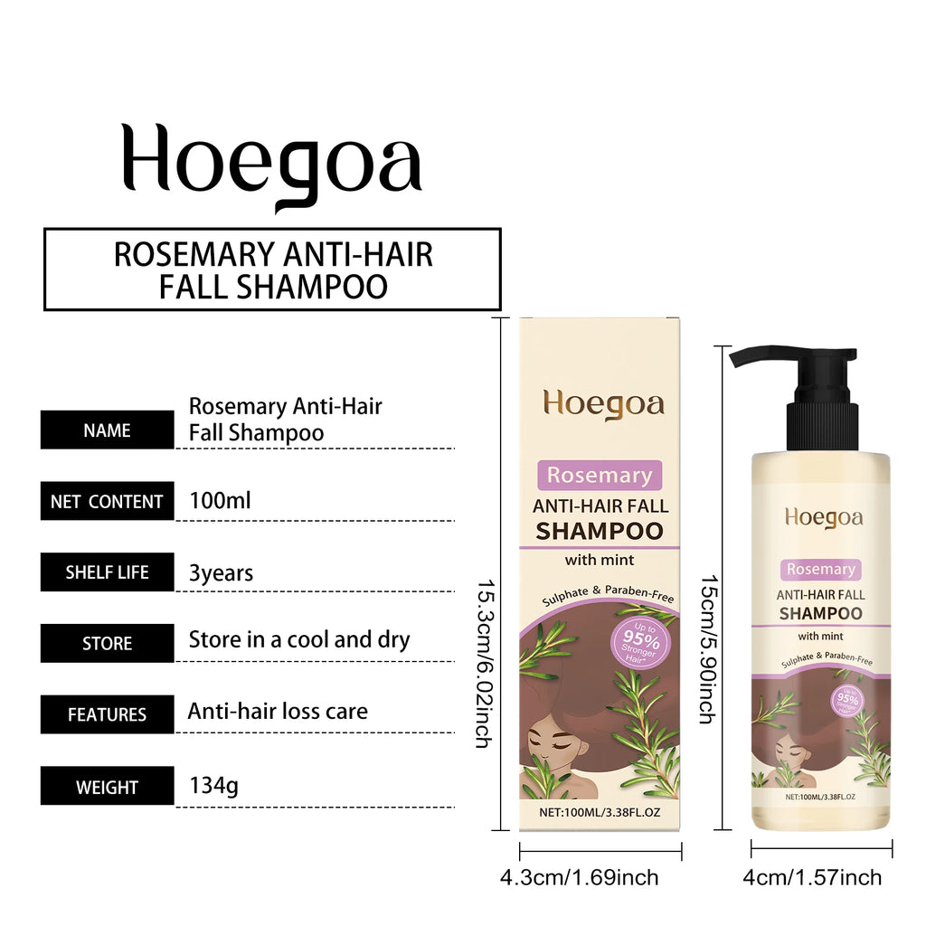 Rosemary Shampoo Coconut Oil Deep Cleansing Nourish Roots Thinning Hair Boost Softness Shine Reduce Shedding Fresh Scalp Care Shampoo