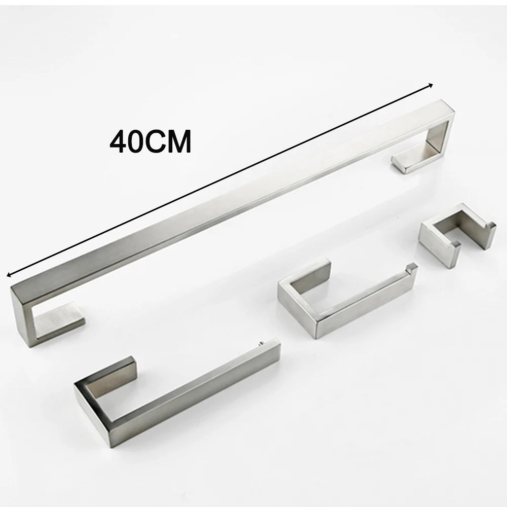 Toilet Paper Holder Towel Hooks Bathroom Accessories Kit Bar Stainless Steel Bedroom Metal Mounting Kitchen Bath Hardware Sets