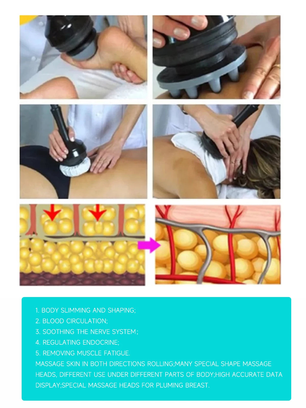 G5 Vibrating Slimming Machine High Frequency Body Shaping Cellulite Reduce Massage Equipment 5 In 1 Weight Loss Products For Spa