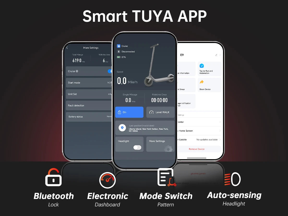 ZWHEEL D3 Dual Motors Electric Scooter 2400W All-wheel Drive Max Speed 39 MPH Max Range 50 Miles 960Wh Battery 1000 Cycles Bluetooth Locking and Unlocking Anti-theft Protection TUYA Smart APP 10''Off-Road Tires Low Noise Perf