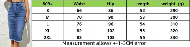2024 Summer New High Elastic Raw Edge Slim Denim Skirt for Women Fashion Skinny Jeans Hip Cover Skirt Casual Ladies Clothing