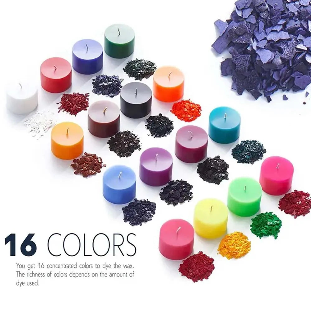 Premium Candle Making Kit: 16 Vibrant Colors, 5g Each - Perfect for DIY Candle Crafting & Dyeing Projects