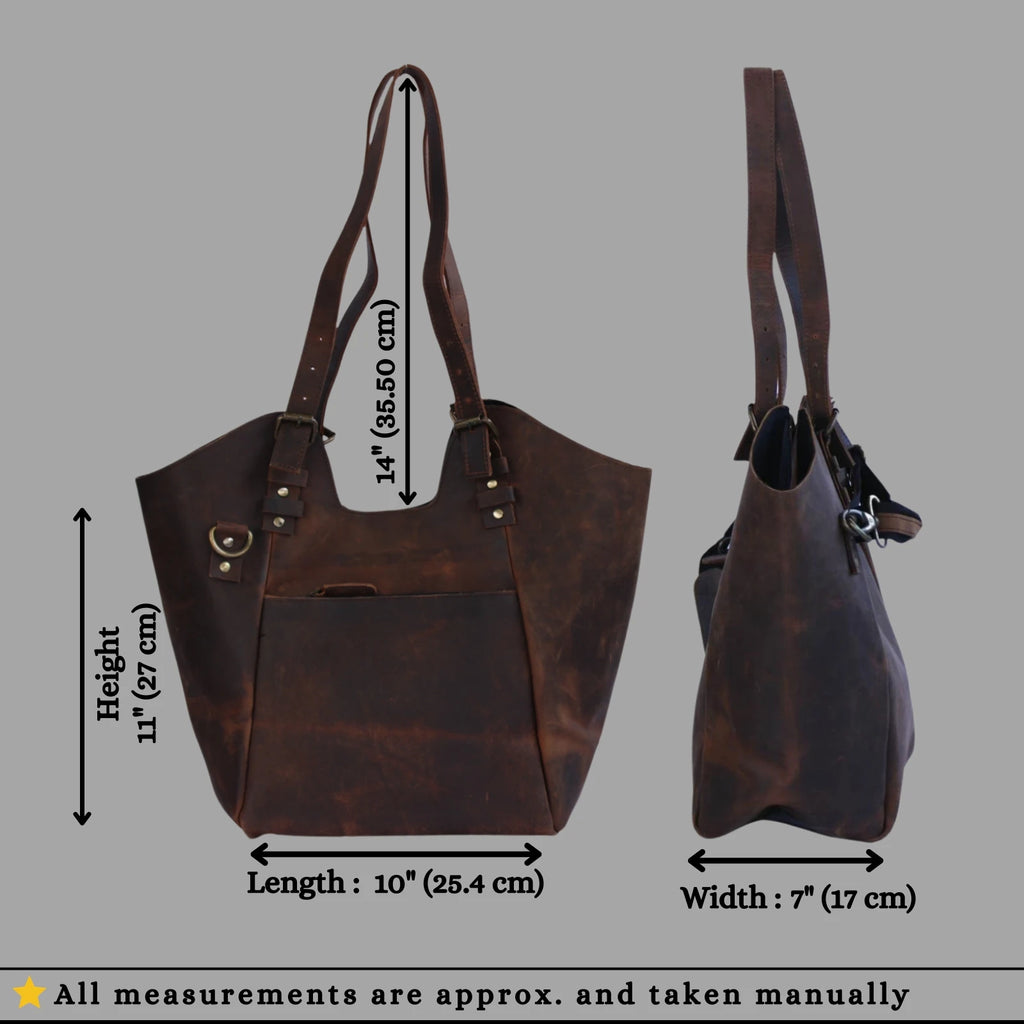Women's Vintage Durable Lightweight Genuine Leather Tote Hobo Crossbody Shoulder Bag Two Straps Zipper Closure for Business Use