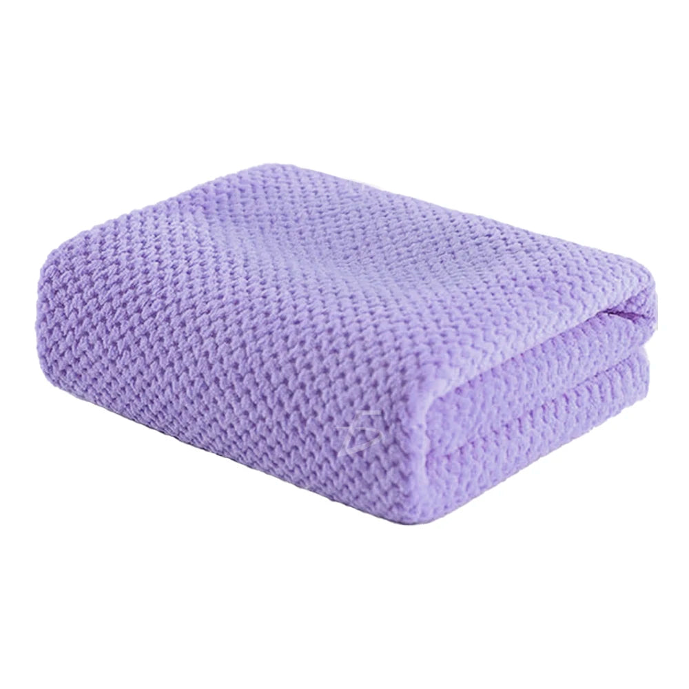 ELE-GATE Innovative 2-in-1 Soft Cotton Bath Set with Solid Color Absorbent and Lint-Free Towels for Home Comfort