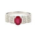 Oval Ruby Quartz Ring 925 Sterling Silver, Handmade Engagement Wedding Women Ring