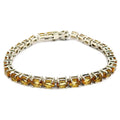 Fine Hip Hop Bohemian Jewelry With Yellow Citrine Gemstone 925 Silver Prong Set Gemstone Bracelet In Oval Cut For Men & Women