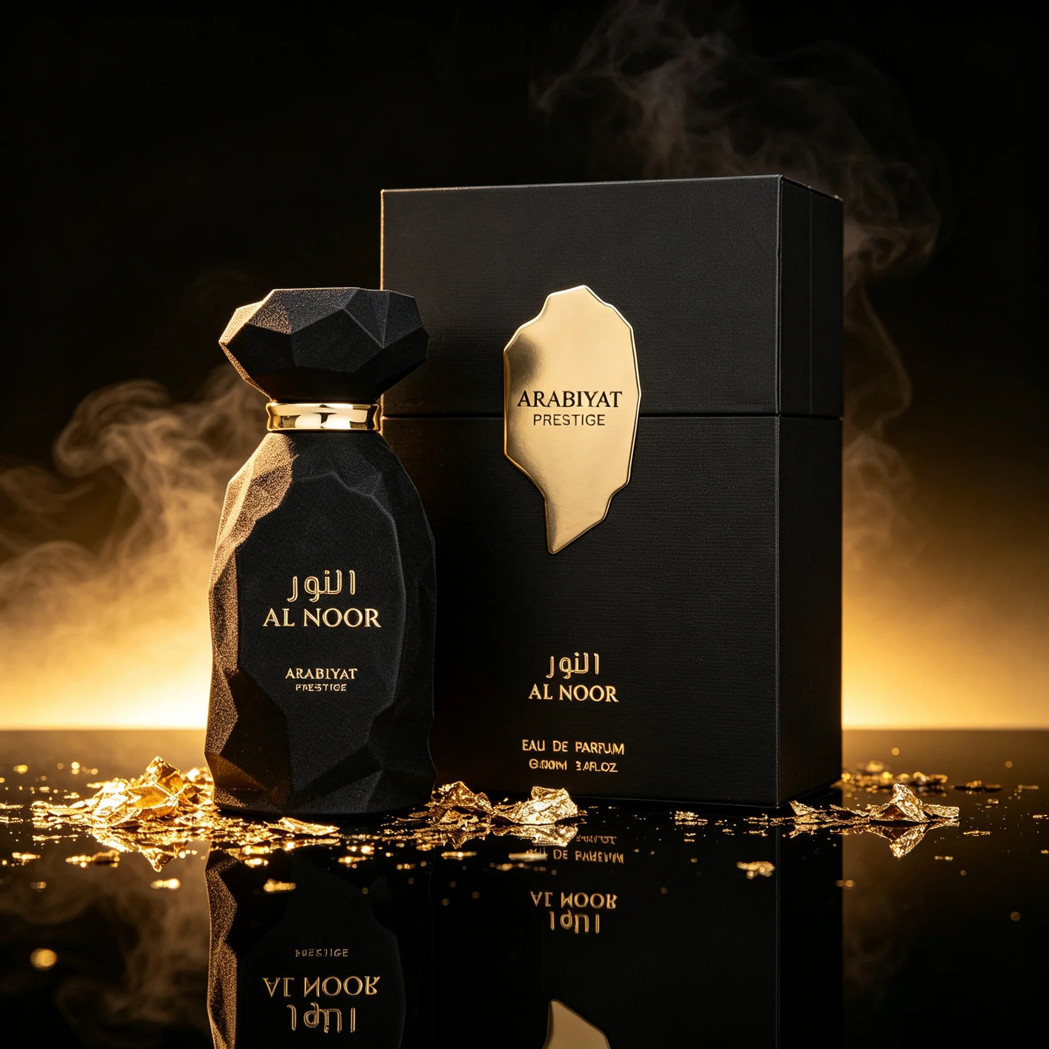 Arabiyat Prestige Al Noor Eau de Parfum Spray for Unisex – Radiant Oriental Woody, Amber & Soft Spicy Scent, Addictive Long‑Lasting Sillage, Perfect Eid & Anniversary Gift, 100 ml / 3.4 fl oz
