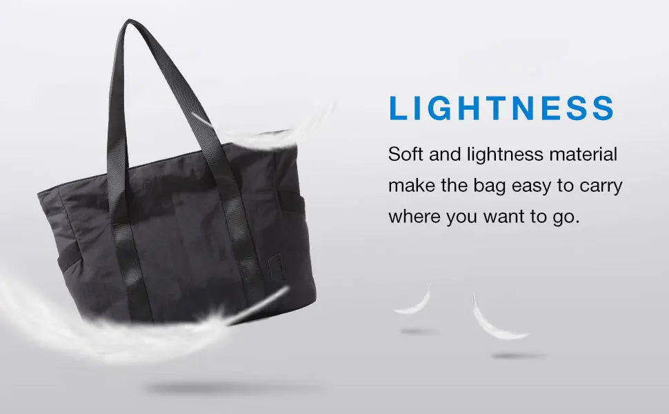 BAGSMART Women Tote Bag University Laptop Travel Tote diaper Gym Tote Yoga Bag with Yoga Mat Buckle for Sports College Work