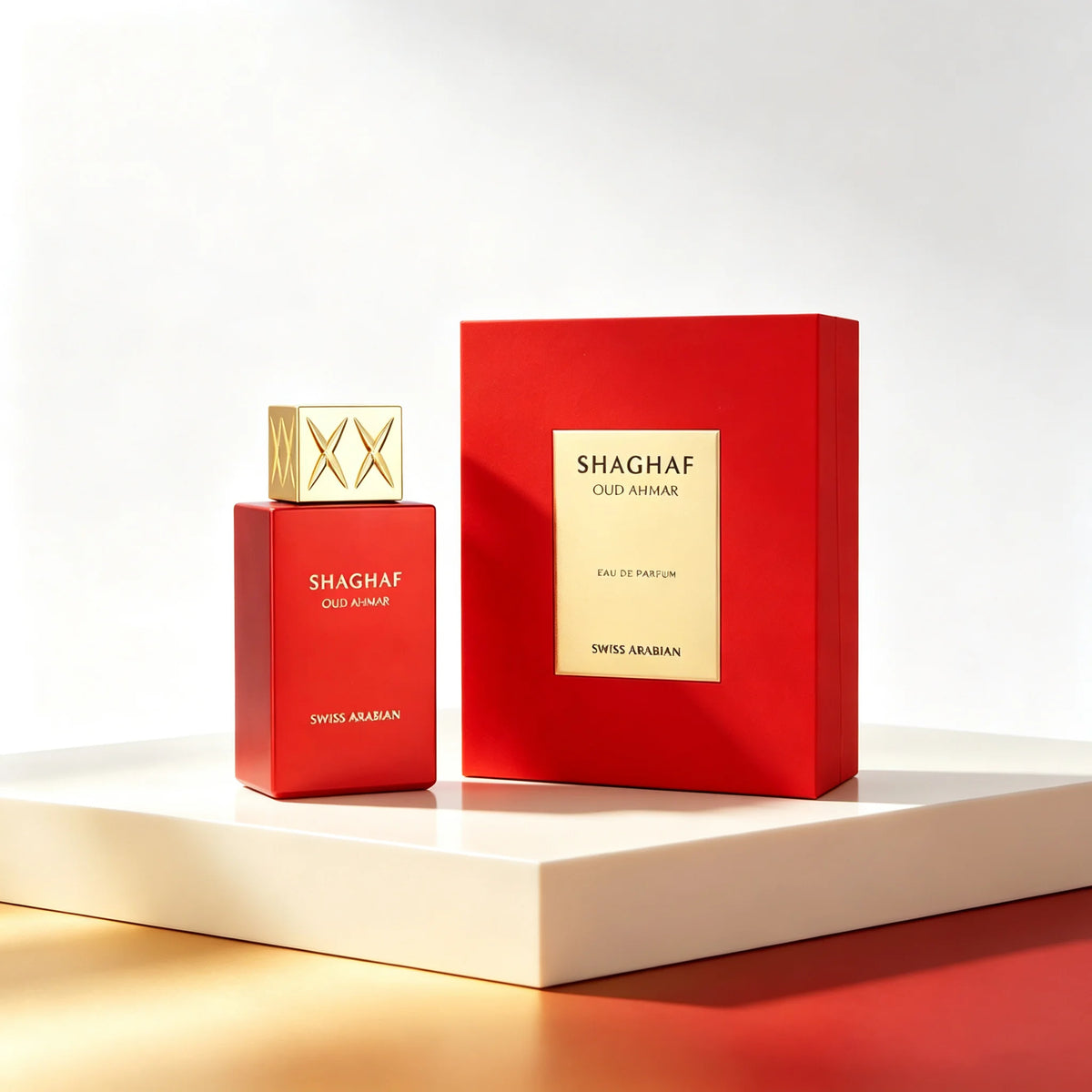 Swiss Arabian Shaghaf Oud Ahmar Eau De Parfum Spray for Unisex – Intense Oriental Oud, Saffron, Rose & Warm Amber Scent, Long-Lasting Addictive Fragrance, Perfect Gift, 2.5 Fl oz / 75 ml