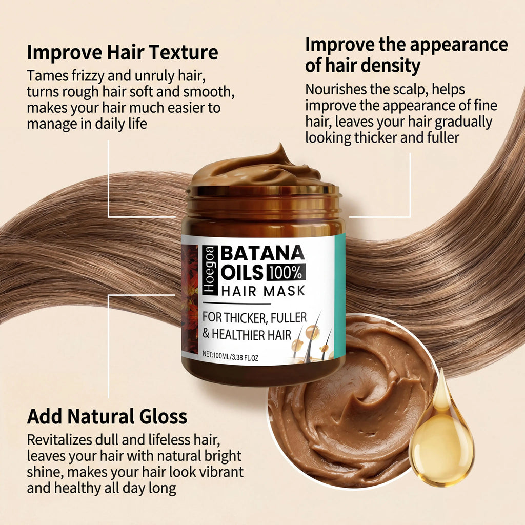 Batana Oils Hair Mask Deeply Nourishes Repairs Damage Adds Natural Shine Smooths Hair Promotes Growth Thickens Improves Texture Vitamin E Gentle Hair Care