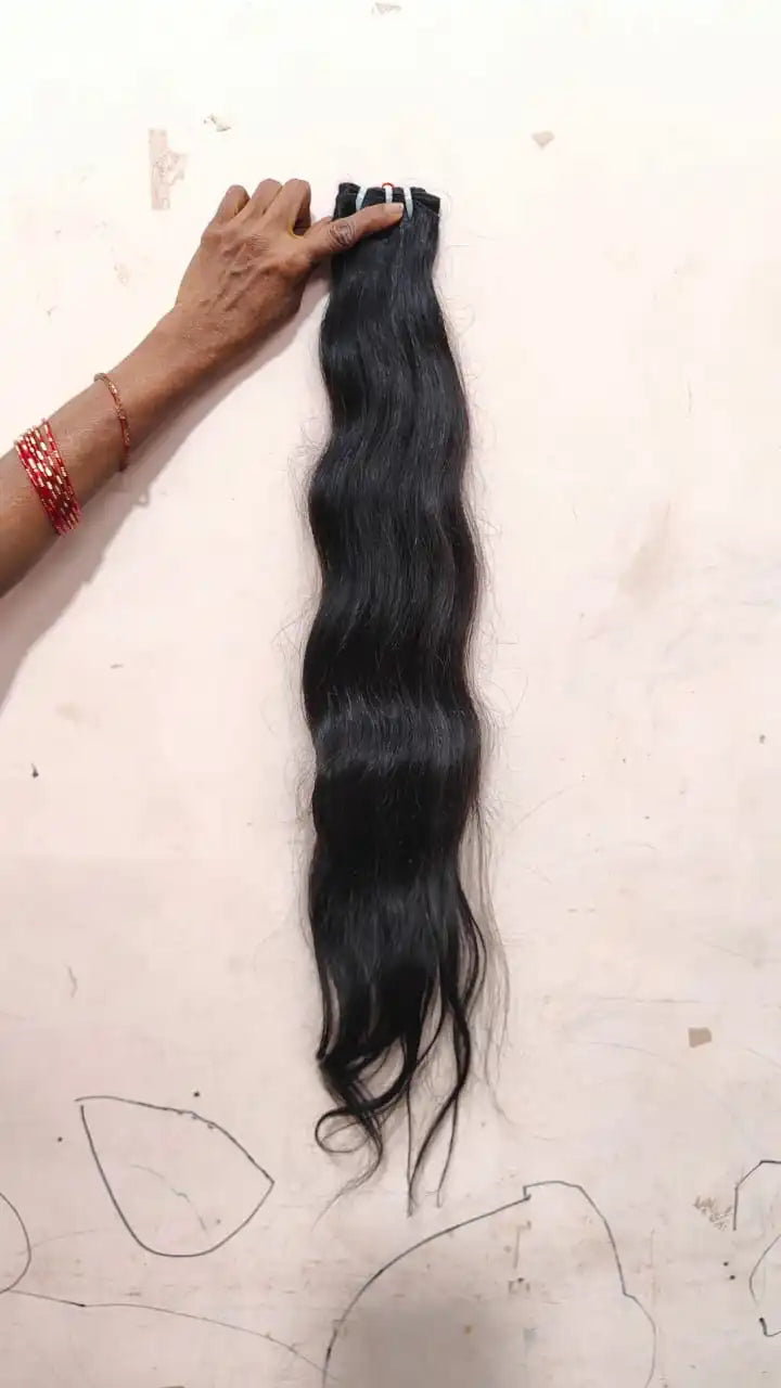 12A Hot  Wholesale South Indian Temple Hair Extension single donor Body Wave 28 Inches Straight Weft Raw Human Hair