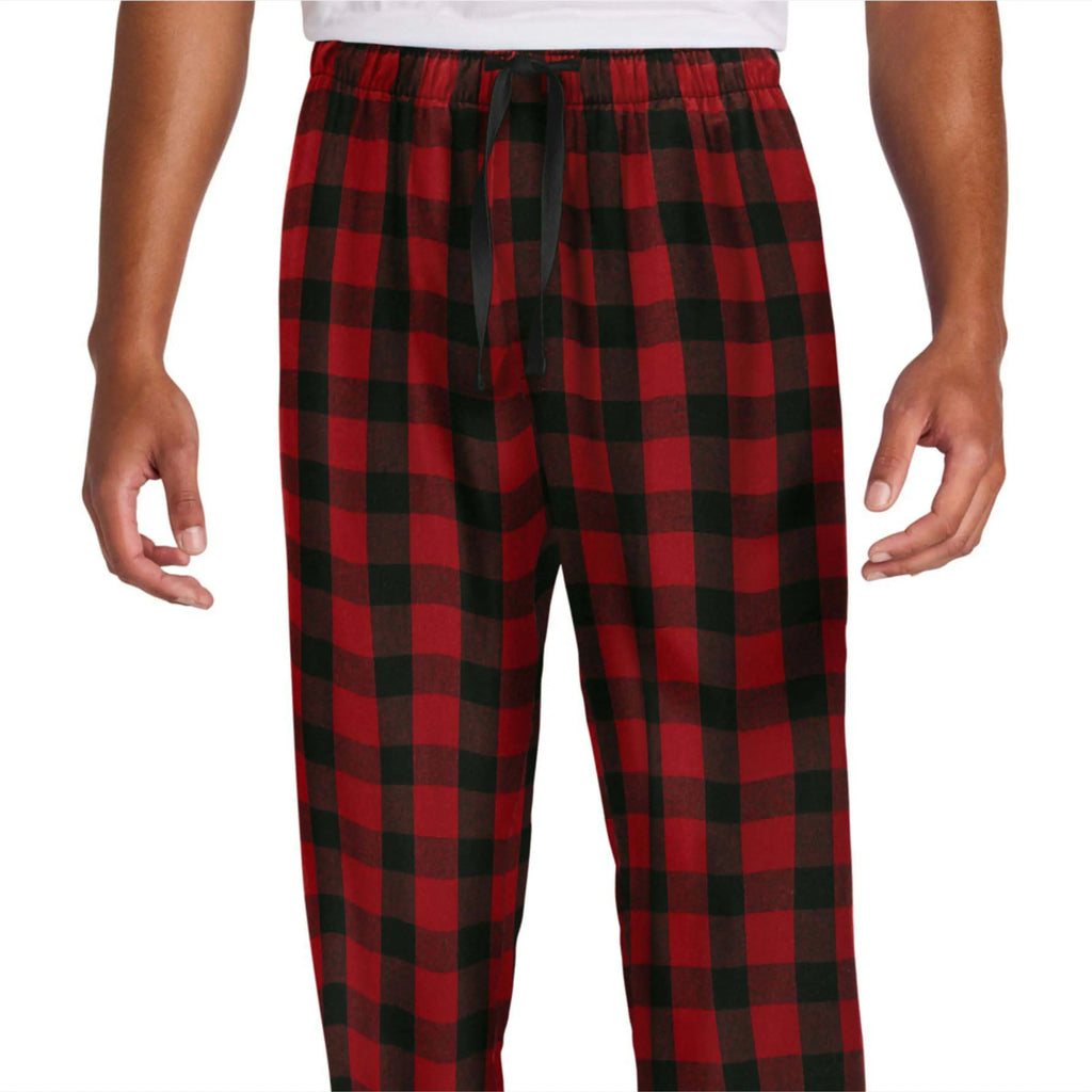 Men's Casual Canvas Red Pants Pockets-Soft 100% Cotton Breathable Windproof Eco-Friendly Sleepwear Daily Lounging Comfortable