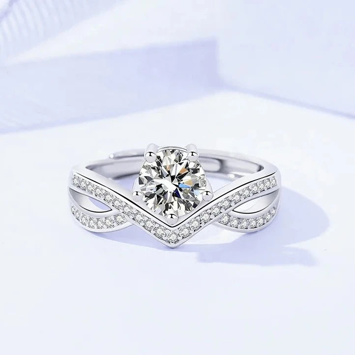 14k White Gold Solitaire Fine Rings Lab Grown CVD Diamond Engagement Wedding Ring Lab Created  Brilliant Cut Design Fine Ring
