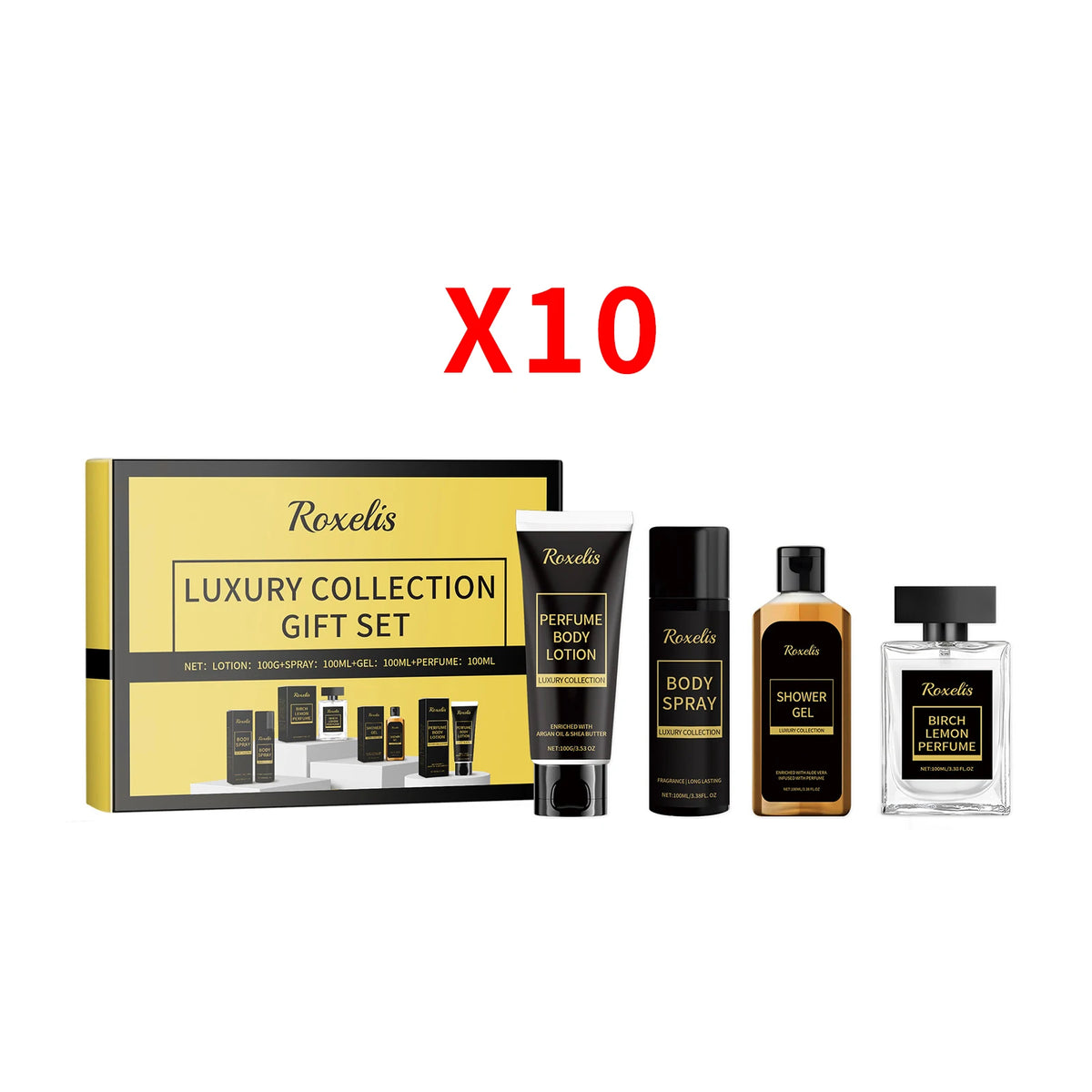 Roxelis Men's Fragrance Gift Box Deep Cleansing Moisturizing Long Lasting Fresh Charming Skincare Set Gentlemen Gift Collection