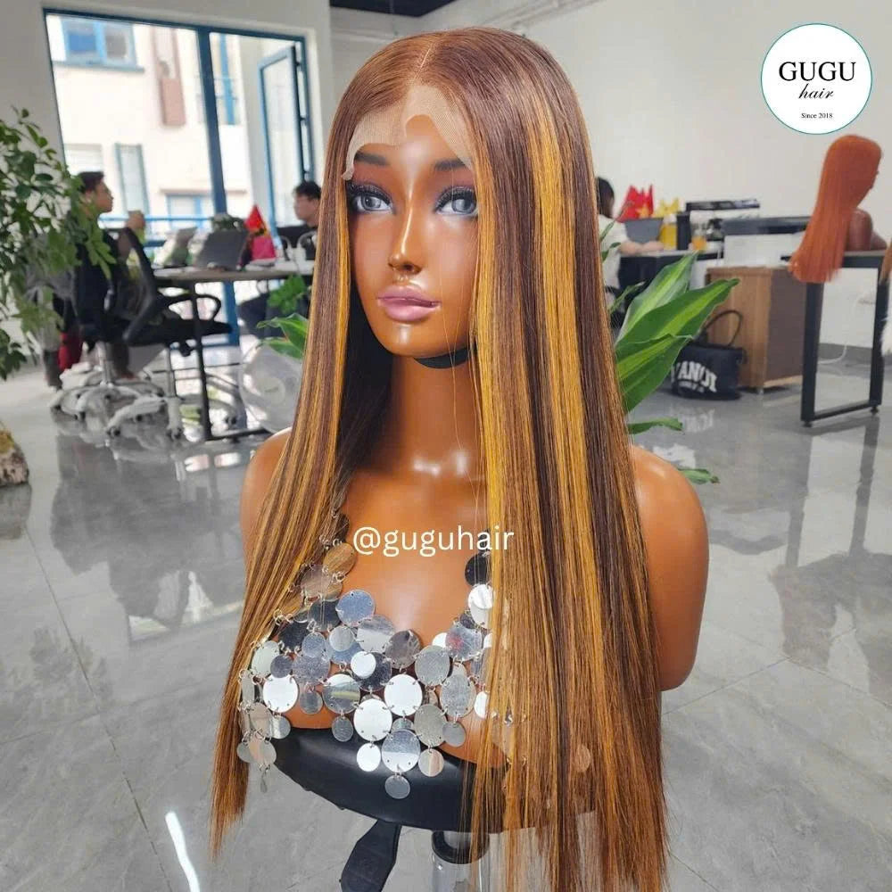 Super Double Drawn HD Lace Transparent Lace Front Wigs Vietnamese Virgin Human Hair Straight Density 250 Glueless