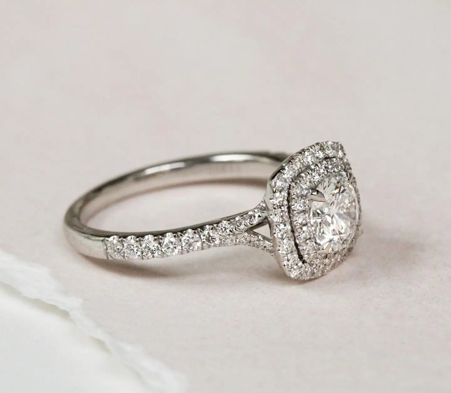 6mm Round Cut Moissanite Engagement Ring Halo Pave 925 Sterling Silver Design OAB-650M