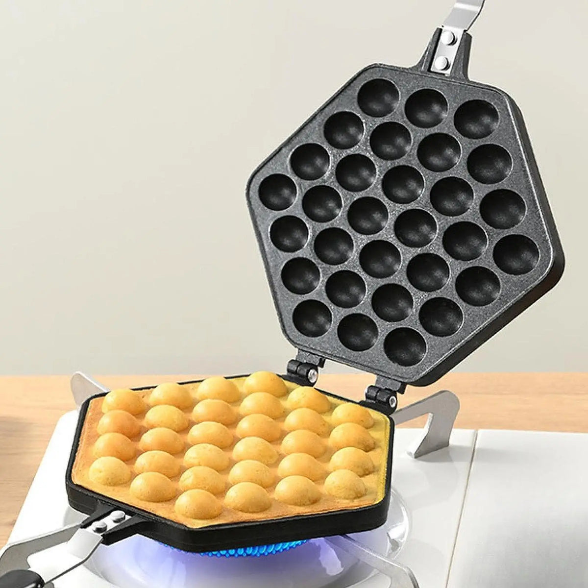 Bubble Waffle Maker Pan Double Sided Cooking Baking Tool Egg Waffle Maker for Lunch Snack Stand Commercial Cafe Breakfast