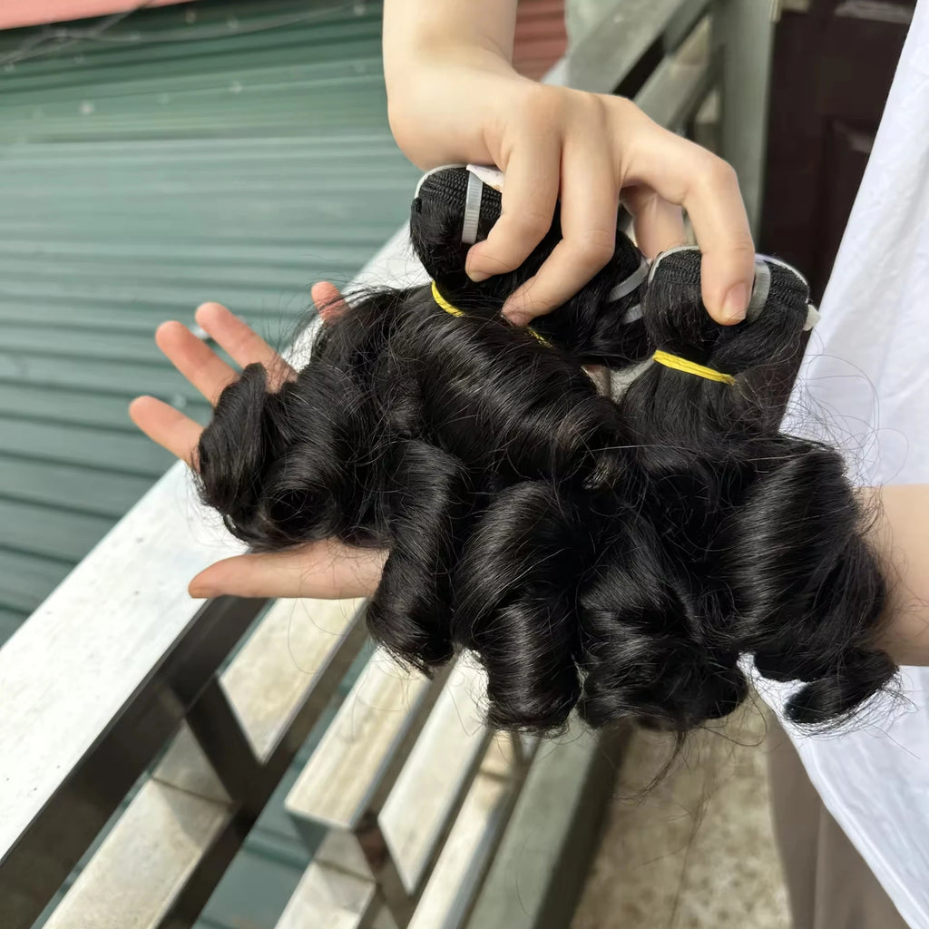 Virgin Raw Vietnamese Wholesale Price Vendors Short Bouncy Curly Hair for Black Women Human Hair Bundles