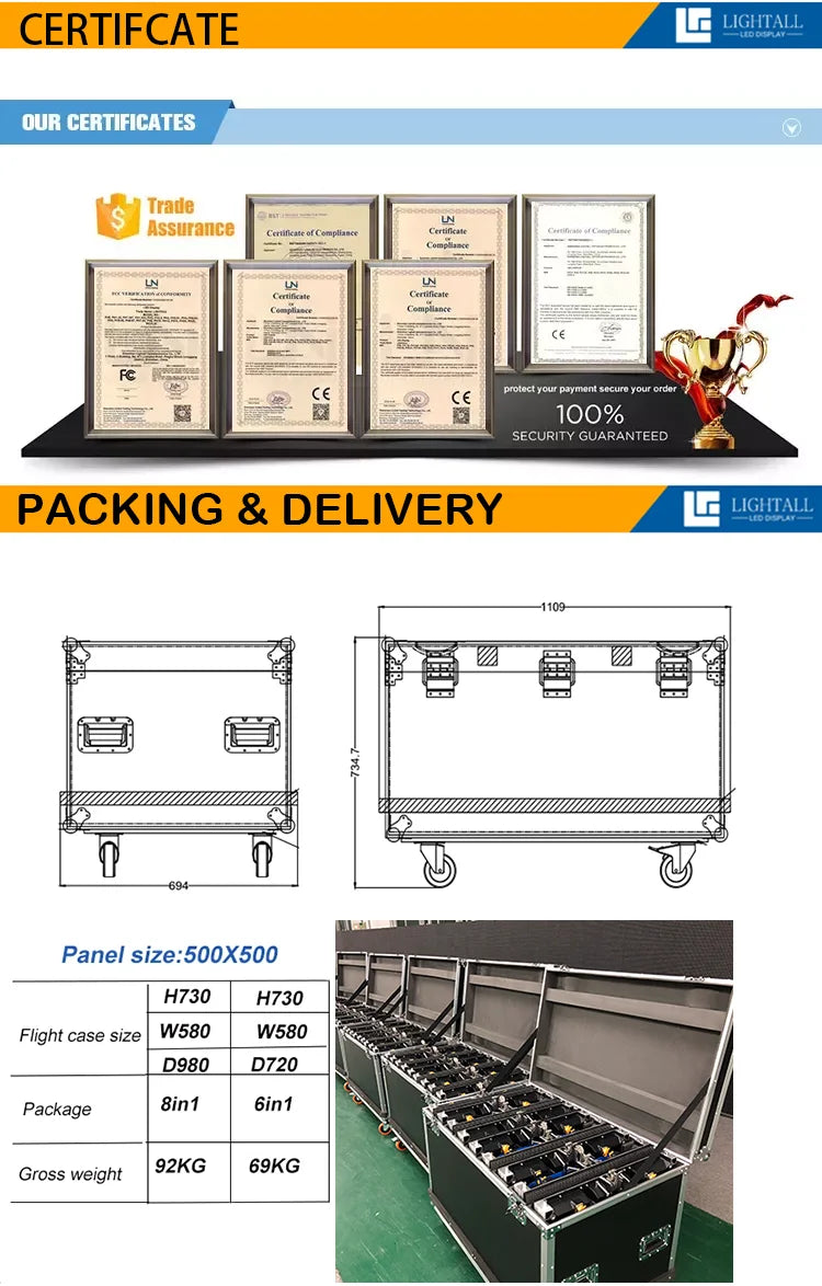 Hot Sale LED Screen Outdoor P3.9 Led Advertising Billboard 500x500mm Led Display Panel Rental