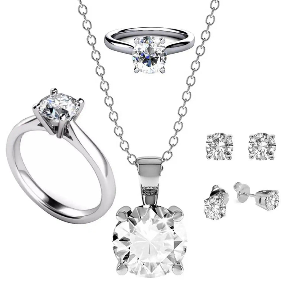 1.00ct Round Cut Original Moissanite Wedding Rings in 925 Silver Fine Promise Jewelry Set For Engagement Wedding Bride Gift
