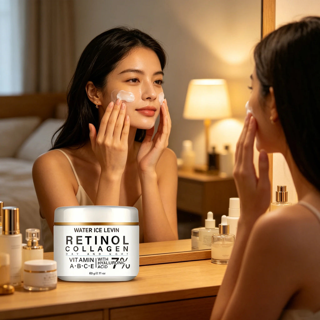 WATER ICE LEVIN Retinol Collagen Hyaluronic Acid Face Cream 60g Multi‑Vitamin Moisturizing Nourishing Gentle Daily Skin Care