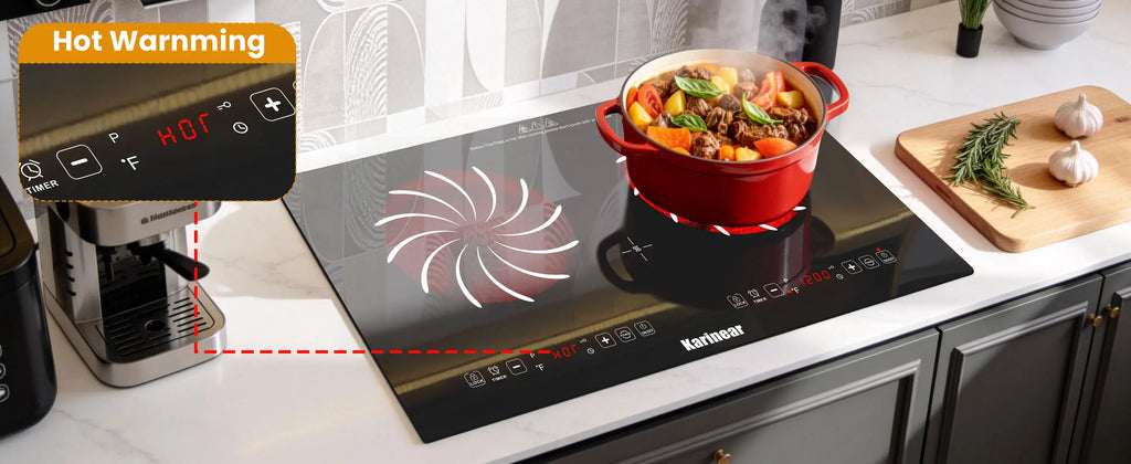 Karinear Portable Electric Cooktop, Electric Stove Single Burner Ceramic Cooktop with Touch Control, Child Safety Lock, Timer, Residual Heat Indicator, Overheat Protection, 1800W 110V Infrared Burner | Ceramic Cooktop, Sensor